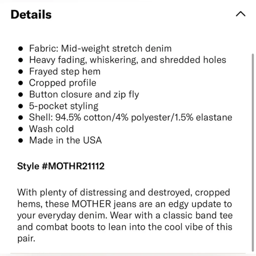 MOTHER The Insider Crop Step Fray Jeans Reckless on Shiny White Vespa​​​​ - Picture 13 of 13